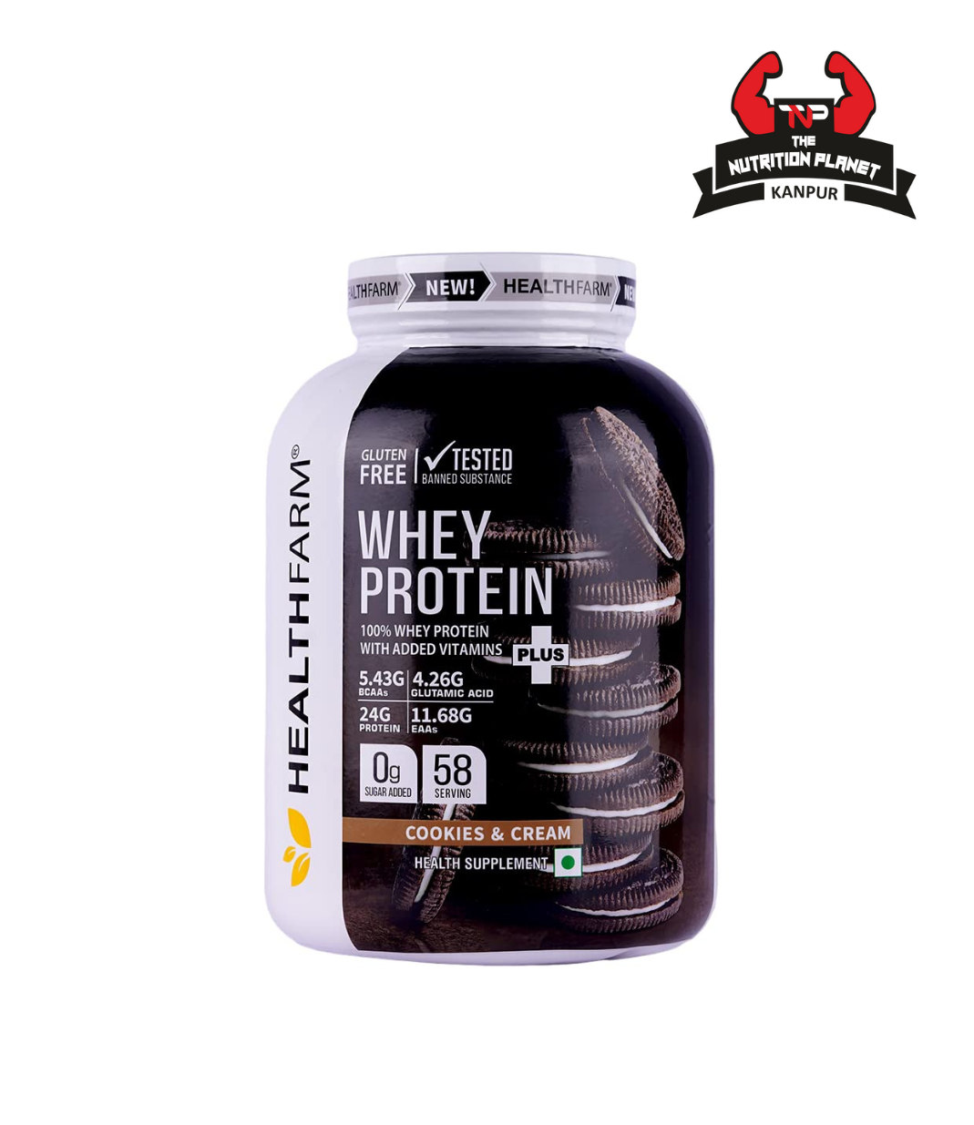 HEALTHFARM Whey protein plus with added vitamins|58 SERVINGS|24 G PROTEIN PER SERVING|5.29G BCAA|4.15G GLUTAMINE|Build Lean and Bigger Muscles 2 KG